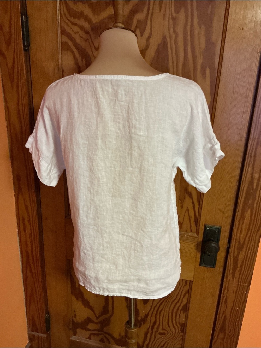Francesca Bettini White Linen Tunic Top Made in Italy Pockets Medium - Picture 15 of 15